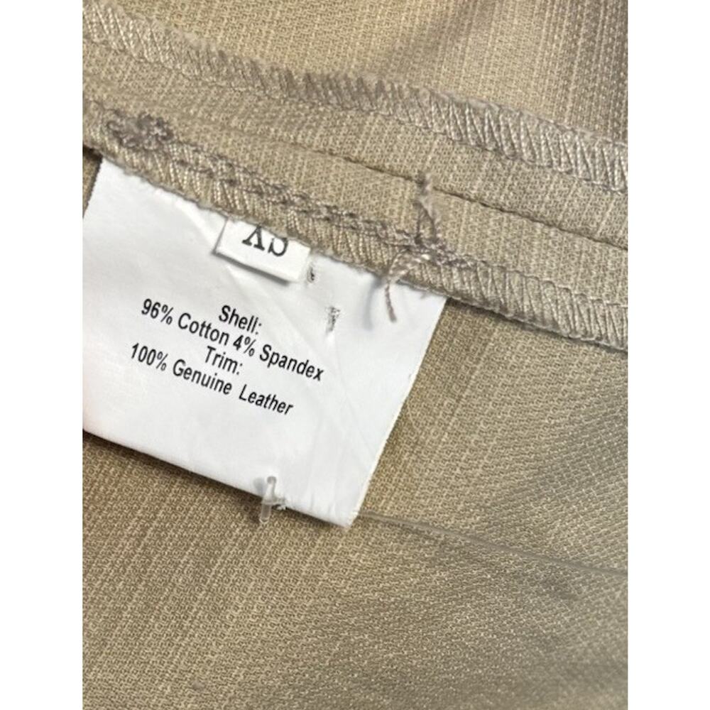 Jakett New York Khaki Utility Jacket Leather Trim Women’s XS Snap Button - Picture 10 of 10